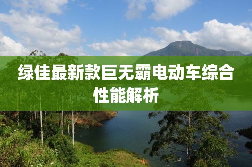 綠佳最新款巨無霸電動車綜合性能解析