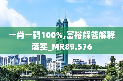 一肖一碼100%,富裕解答解釋落實_MR89.576