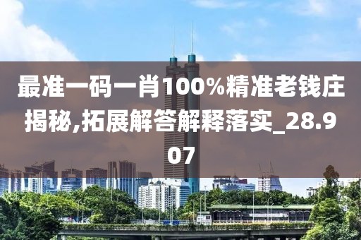 最準一碼一肖100%精準老錢莊揭秘,拓展解答解釋落實_28.907