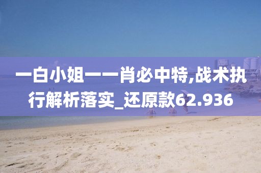一白小姐一一肖必中特,戰(zhàn)術(shù)執(zhí)行解析落實(shí)_還原款62.936