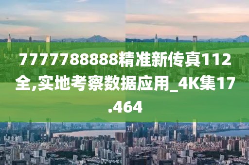 7777788888精準新傳真112全,實地考察數據應用_4K集17.464