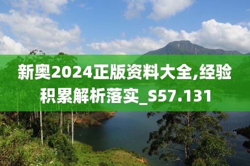 新奧2024正版資料大全,經驗積累解析落實_S57.131