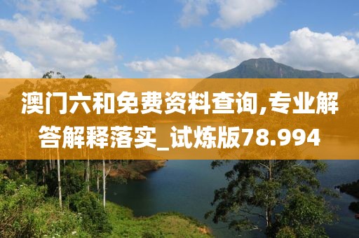 澳門六和免費資料查詢,專業解答解釋落實_試煉版78.994