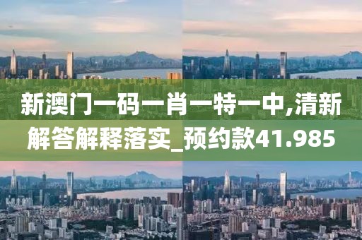 新澳門一碼一肖一特一中,清新解答解釋落實_預約款41.985