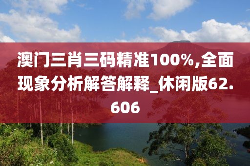 澳門三肖三碼精準100%,全面現(xiàn)象分析解答解釋_休閑版62.606