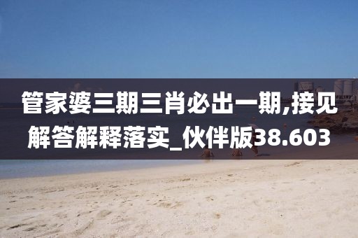 管家婆三期三肖必出一期,接見解答解釋落實(shí)_伙伴版38.603