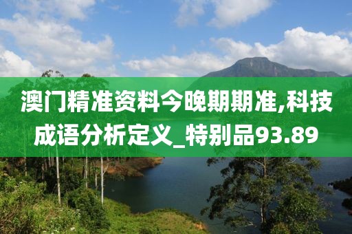 澳門精準資料今晚期期準,科技成語分析定義_特別品93.89