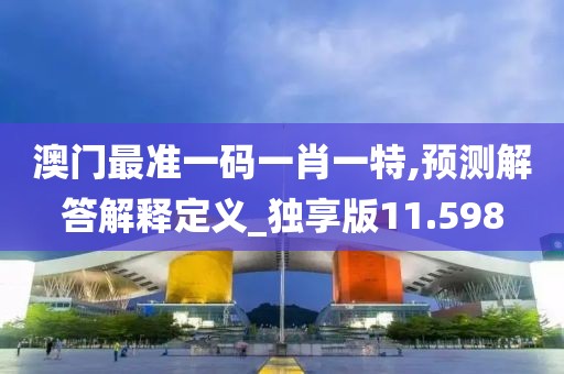 澳門最準一碼一肖一特,預測解答解釋定義_獨享版11.598
