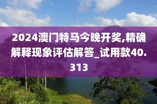 2024澳門特馬今晚開獎(jiǎng),精確解釋現(xiàn)象評(píng)估解答_試用款40.313