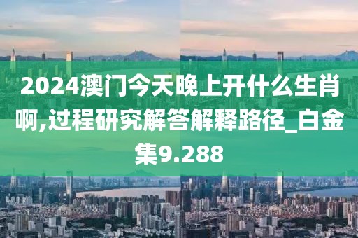 2024澳門今天晚上開什么生肖啊,過程研究解答解釋路徑_白金集9.288