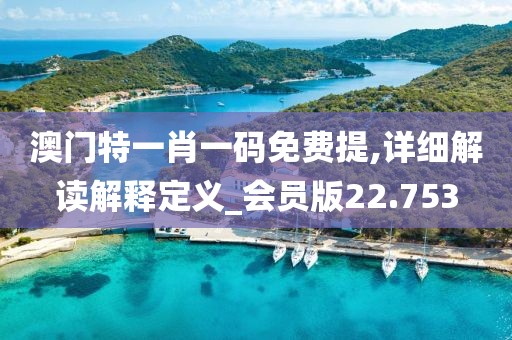 澳門特一肖一碼免費提,詳細解讀解釋定義_會員版22.753