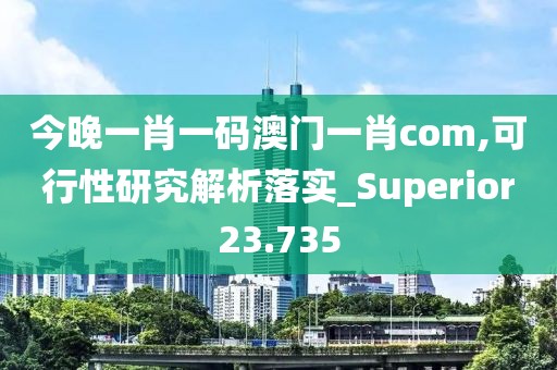 今晚一肖一碼澳門一肖com,可行性研究解析落實_Superior23.735