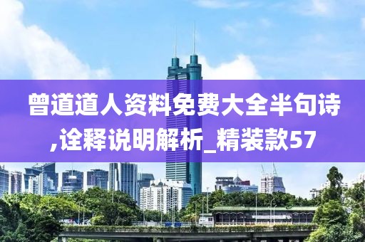 曾道道人資料免費大全半句詩,詮釋說明解析_精裝款57