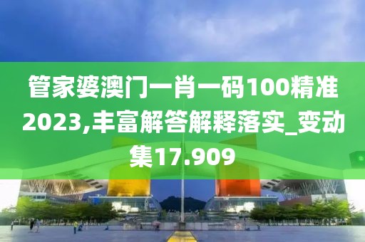 管家婆澳門一肖一碼100精準2023,豐富解答解釋落實_變動集17.909