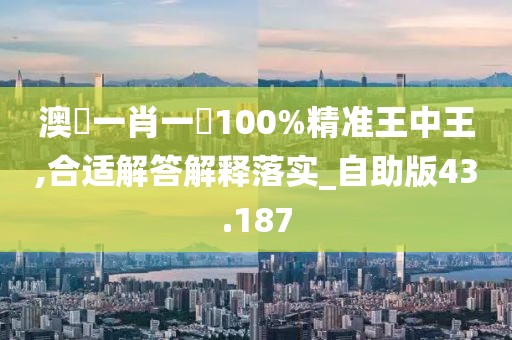 澳門一肖一碼100%精準王中王,合適解答解釋落實_自助版43.187
