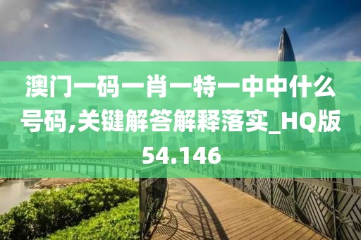 澳門一碼一肖一特一中中什么號碼,關(guān)鍵解答解釋落實(shí)_HQ版54.146
