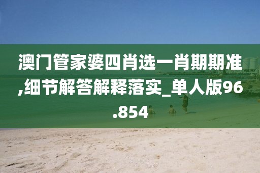 澳門管家婆四肖選一肖期期準,細節解答解釋落實_單人版96.854