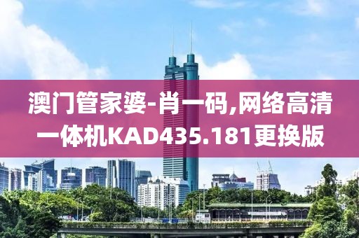 澳門管家婆-肖一碼,網絡高清一體機KAD435.181更換版