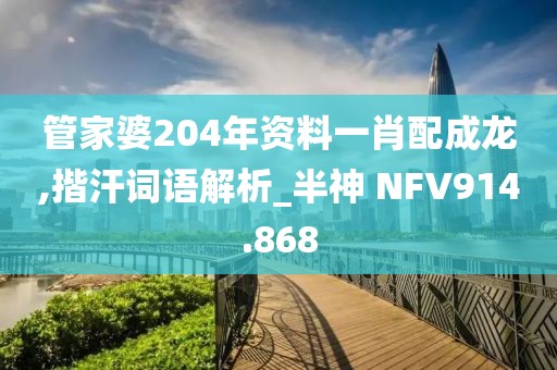 管家婆204年資料一肖配成龍,揩汗詞語解析_半神 NFV914.868