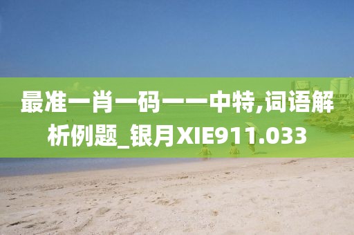 最準一肖一碼一一中特,詞語解析例題_銀月XIE911.033