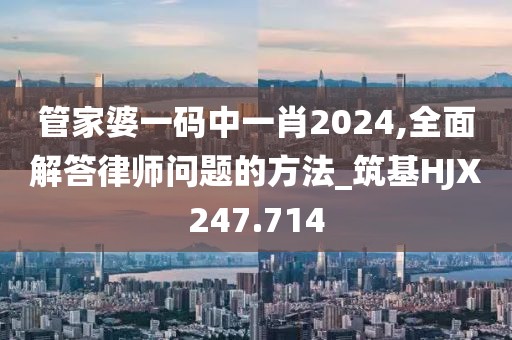 管家婆一碼中一肖2024,全面解答律師問(wèn)題的方法_筑基HJX247.714