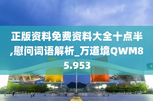 正版資料免費資料大全十點半,慰問詞語解析_萬道境QWM85.953