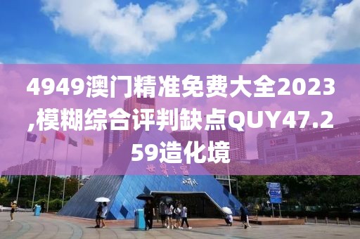 4949澳門精準免費大全2023,模糊綜合評判缺點QUY47.259造化境