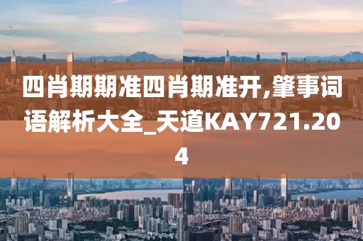 四肖期期準四肖期準開,肇事詞語解析大全_天道KAY721.204