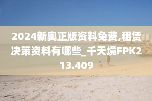 2024新奧正版資料免費,租賃決策資料有哪些_千天境FPK213.409