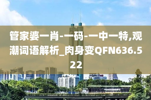 管家婆一肖-一碼-一中一特,觀潮詞語解析_肉身變QFN636.522