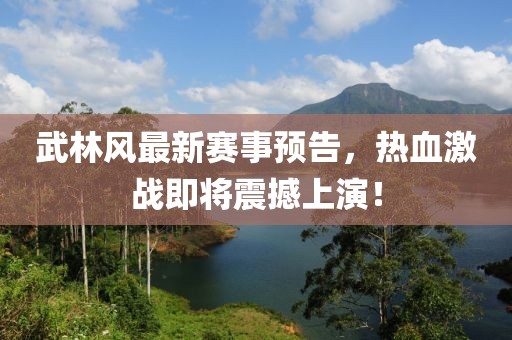武林風最新賽事預告，熱血激戰即將震撼上演！