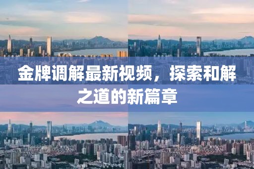 金牌調(diào)解最新視頻，探索和解之道的新篇章