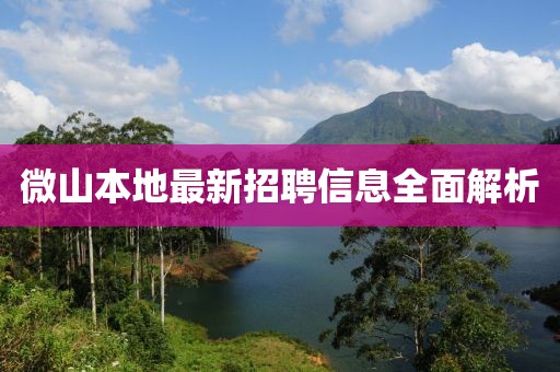 微山本地最新招聘信息全面解析
