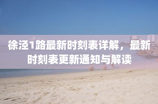 徐涇1路最新時刻表詳解，最新時刻表更新通知與解讀