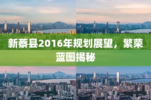 新蔡縣2016年規劃展望，繁榮藍圖揭秘