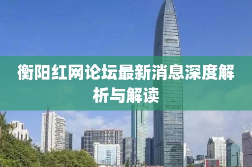 衡陽紅網論壇最新消息深度解析與解讀