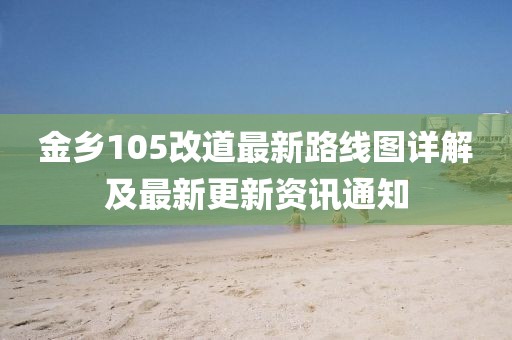 金鄉(xiāng)105改道最新路線圖詳解及最新更新資訊通知