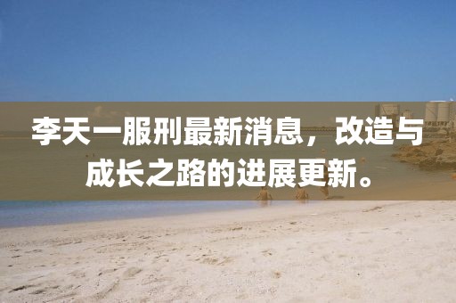 李天一服刑最新消息，改造與成長之路的進展更新。