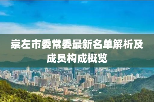 崇左市委常委最新名單解析及成員構成概覽