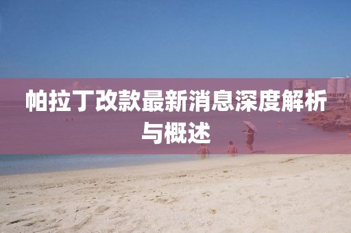帕拉丁改款最新消息深度解析與概述