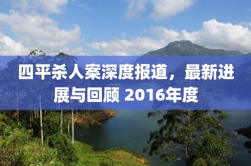 四平殺人案深度報(bào)道，最新進(jìn)展與回顧 2016年度