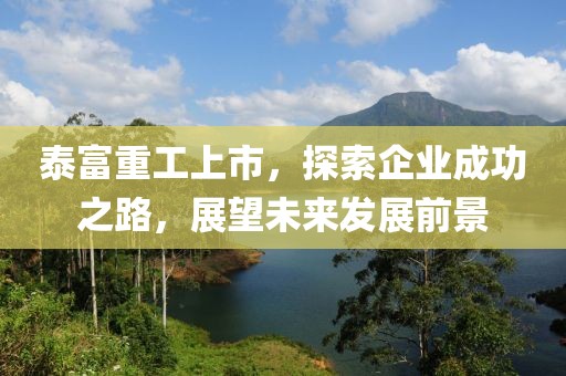 泰富重工上市，探索企業成功之路，展望未來發展前景