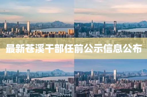 最新蒼溪干部任前公示信息公布