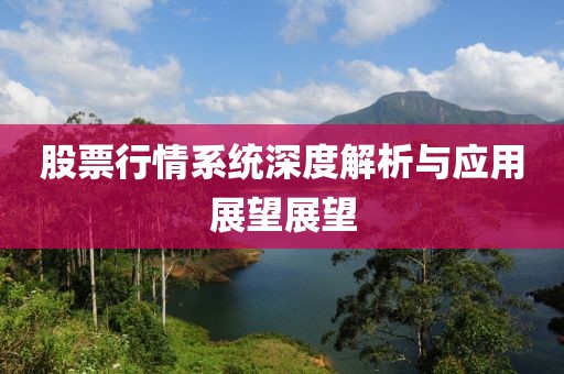 股票行情系統深度解析與應用展望展望