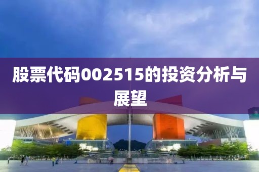 股票代碼002515的投資分析與展望