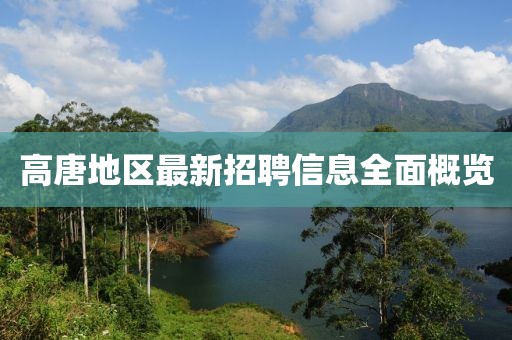 高唐地區最新招聘信息全面概覽