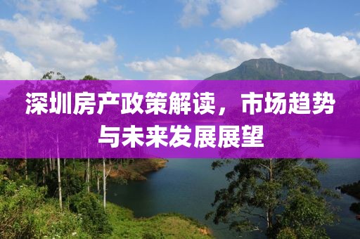 深圳房產政策解讀，市場趨勢與未來發展展望