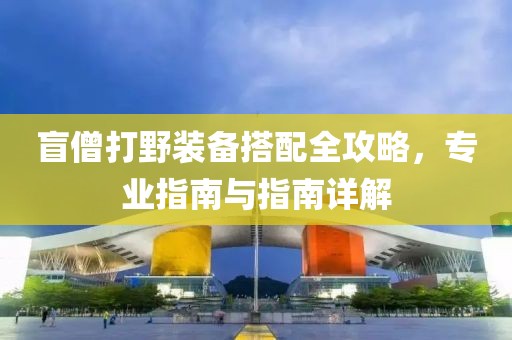 盲僧打野裝備搭配全攻略，專業指南與指南詳解