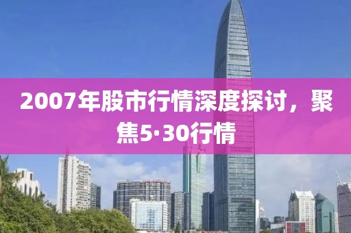 2007年股市行情深度探討，聚焦5·30行情