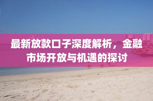 最新放款口子深度解析，金融市場開放與機遇的探討